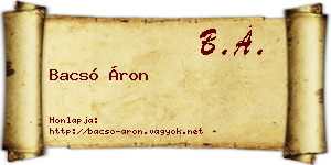 Bacsó Áron névjegykártya