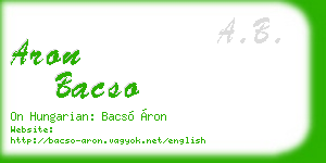aron bacso business card